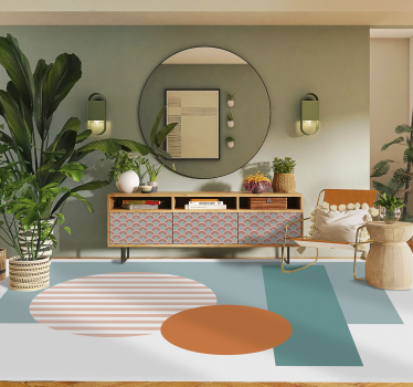 Napfényes geometrikus körök vinil szőnyeg modern - TenStickers