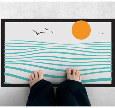 Naplemente hullámai vinil szőnyeg modern - TenStickers