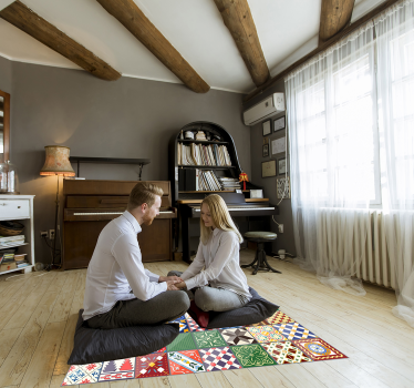 Színes mozaik csempe hatás vinil szőnyeg csempe hatás - TenStickers