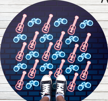 Neon zenei minták vinil szőnyeg tinik - TenStickers