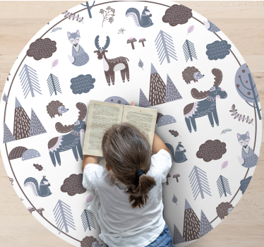 Nordic állat stílusú vinil padlószőnyegek - TenStickers