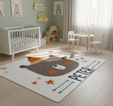 Nordic aranyos medve személyre szabott vinil szőnyeg állat - TenStickers