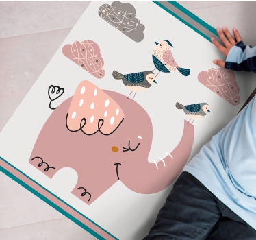 Nordic elefánt és madarak babamatrac - TenStickers