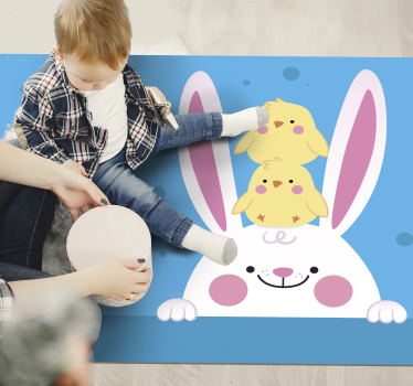 Nyúl csirkék állati szőnyeggel - TenStickers