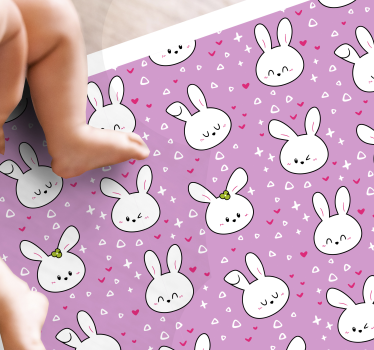 Nyuszi sablon gyerekek vinil szőnyeg - TenStickers
