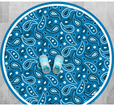 Kék mintás paisley vinil szőnyeg etnikai - TenStickers