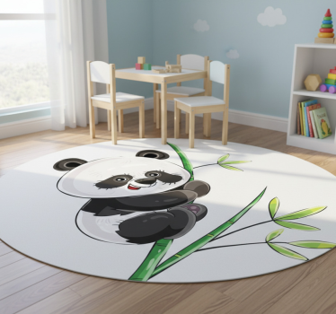 Panda bambuszra mászó vinil szőnyeg Állat - TenStickers