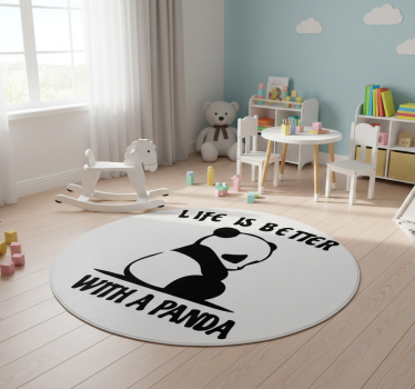Panda illusztrációs idézet vinil szőnyeg Állat - TenStickers