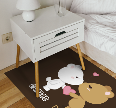 Pár medve névre szabott szőnyeggel - TenStickers