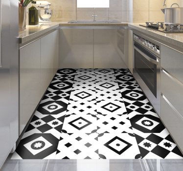 Patchwork fekete-fehér kortárs szőnyegek - TenStickers