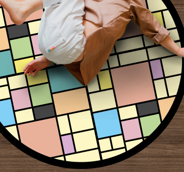 Patchwork színes blokkok körkörös szőnyeg - TenStickers