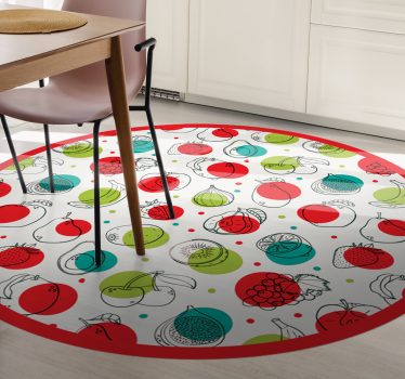 Piros és zöld zöldség mintás konyha padló - TenStickers