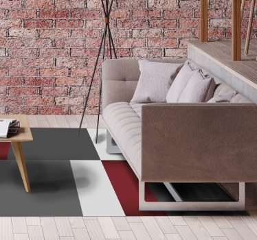 Piros, fehér és szürke modern négyzet alakú cserép geometriai sző - TenStickers