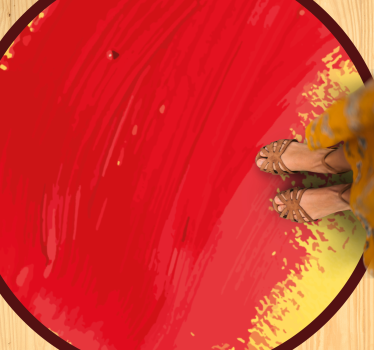 Piros festék sárga háttér vinil szőnyeg modern - TenStickers