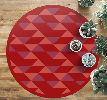 Piros háromszög minta vinil szőnyeg geometriai - TenStickers