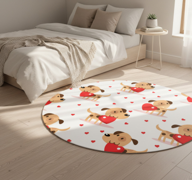 Piros kutyák vinil szőnyeg hálószoba - TenStickers