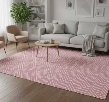 Piros paralelogrammák és hexagonok vinil szőnyeg geometriai - TenStickers