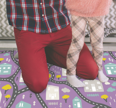 Playrug városi táj utak lány road mat - TenStickers