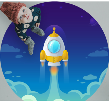 Rajzfilm rakéta űr csillag szőnyeg - TenStickers