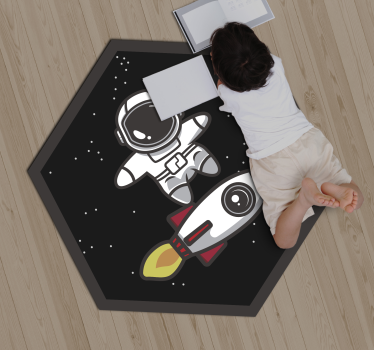 Rakéta az űrben gyerekek vinyl szőnyeg - TenStickers