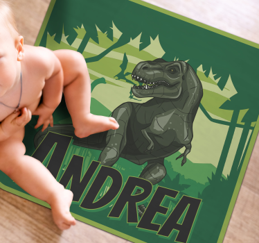 Reális dinoszaurusz háttér személyre szabott vinil szőnyeg - TenStickers