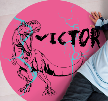 Reális t-rex ordító személyre szabott vinyl szőnyeg - TenStickers
