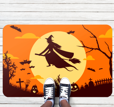 Repülő boszorkány halloween szőnyeg - TenStickers