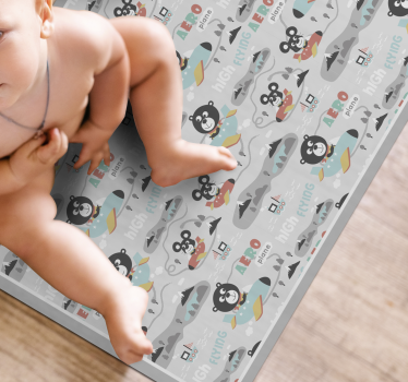 Repülő medvék vinil szőnyeg gyerekek - TenStickers