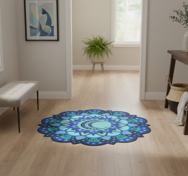 Részletes botanikai mandala vinil szőnyeg természet - TenStickers