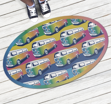 Retro hippi van tizenéves szőnyegek hálószobákhoz - TenStickers