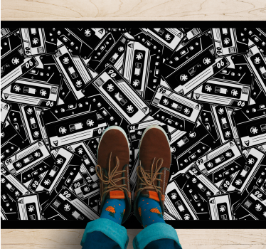 Retró kazetta minta vinil szőnyeg tinik - TenStickers