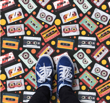 Retro kazetta stílus vinil szőnyeg struktúra - TenStickers