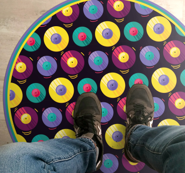 Retro lemezek kompozíciója vinil szőnyeg Játékok - TenStickers