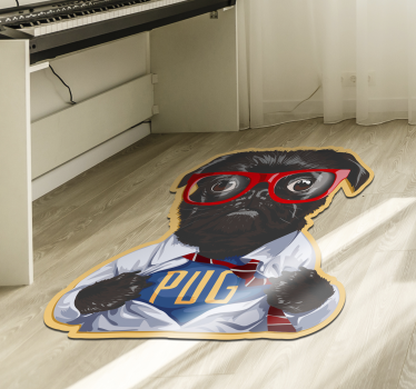 Retro vinyl szőnyeg - szemüveges kutya - TenStickers
