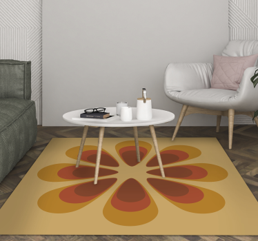 Retro virágos forma Vinil szőnyeg nappali - TenStickers