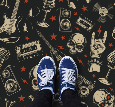 Rockzenei téma vinil szőnyeg tinik - TenStickers