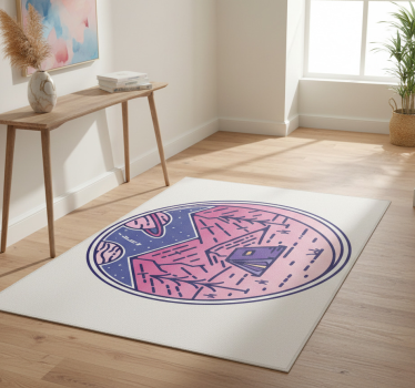 Rózsaszín hegyek vinil szőnyeg természet - TenStickers