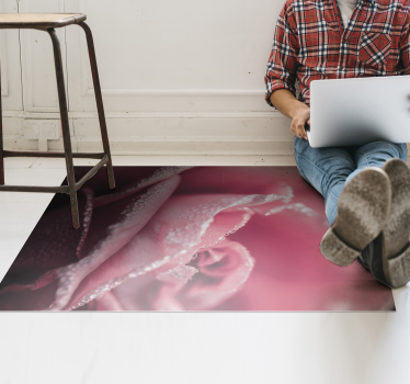 Rózsaszínű rózsa vinil étkező szőnyeg - TenStickers