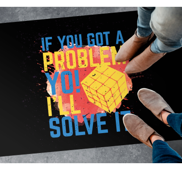 Rubik kocka fröccsenő színek retro szőnyeg - TenStickers
