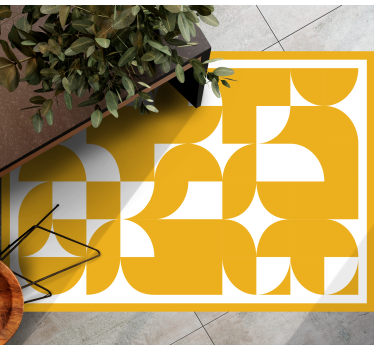 Sárga kör geometriai art mintázatú szőnyegek - TenStickers