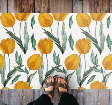 Sárga tulipánok olajfestmény mintás virágszőnyeg - TenStickers