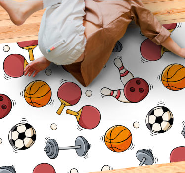 Sport szórakoztató elemek vinil szőnyeg tinik - TenStickers