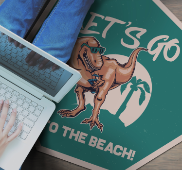 Strand dinoszaurusz szórakozás vinil szőnyeg állat - TenStickers