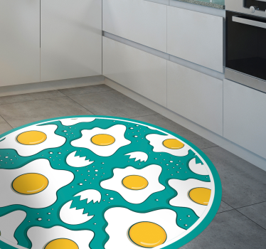 Sült tojás mintás konyha padló - TenStickers