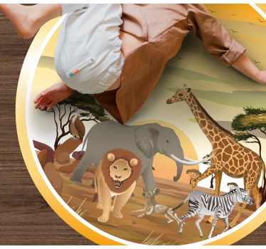 Safari állatos kaland vinil szőnyeg - TenStickers
