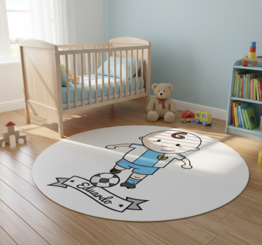 Névvel ellátott focista vinil szőnyeg gyerekeknek - TenStickers