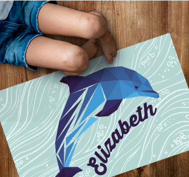 Személyre szabott delfin Vinil szőnyeg nevekkel - TenStickers