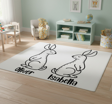 Személyre szabott húsvéti nyuszik vinil szőnyeg állat - TenStickers