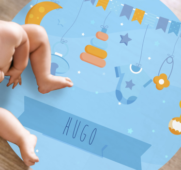 Személyre szabott kisfiú született személyre szabott vinilszőnyeg - TenStickers