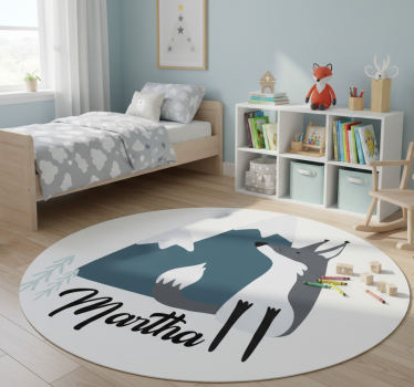 Személyre szabott nordikus hó róka vinil szőnyeg állat - TenStickers